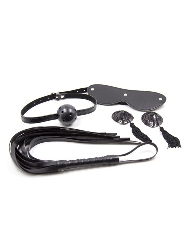 Black Bondage Set - 4 Pieces - 332400012