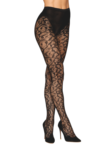 Fancy black tights with panty print - DG0529BLK