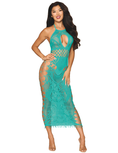 Turquoise fantasy fishnet maxi dress - DG0524AGA