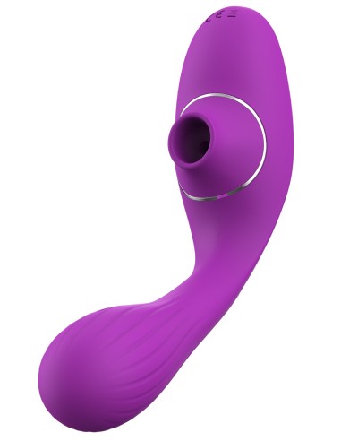 2 in 1 membraan clitoris stimulator en USB paarse flexibele G-spot vibrator DINA - WS-NV017PUR