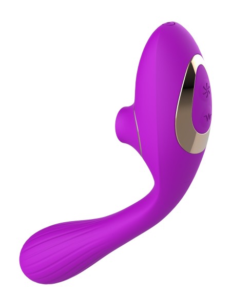 Estimulador de clítoris de membrana 2 en 1 y vibrador de punto G flexible USB morado DINA - WS-NV017PUR