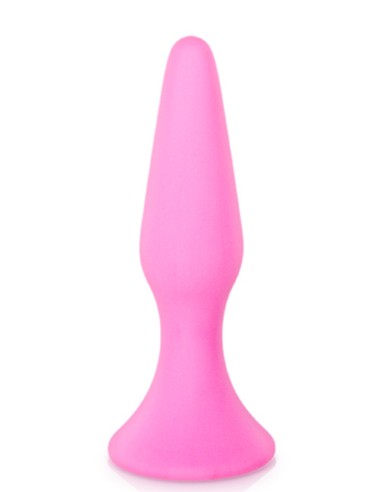 Medium pink suction cup anal plug with wide base - CC5700402050