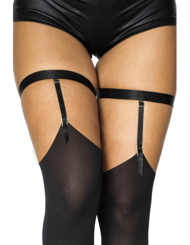 Shiny black garter belt - MH43005BLK