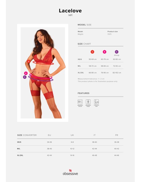 Lacelove 3-delige set - Rood