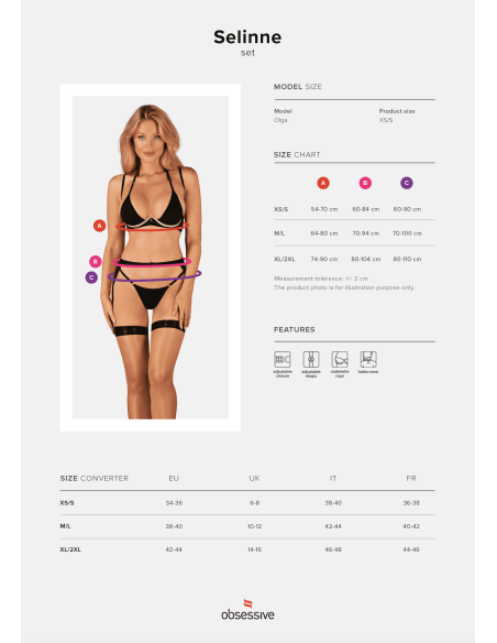 Selinne 3-delige set - Zwart