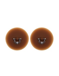 Paar halve ring piercing bar tepels donkere huid faux diamant - XP008F