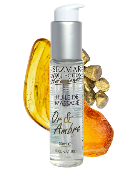 Huile de massage professionnelle Or  Ambre 100% naturelle 50 ml - SEZ094