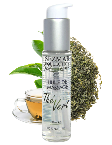Huile de massage professionnelle Thé Vert 100% naturelle 50 ml - SEZ096