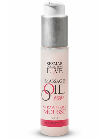 Eetbare aardbeienmousse massageolie 50ml - SEZ003