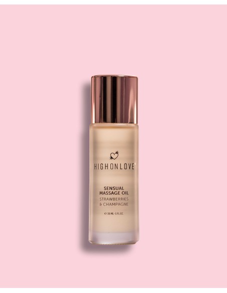 Luxe mini massageolie aardbei en champagne - 30 ml