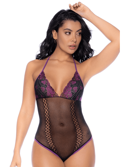 Body negro y morado con manoplas desmontables - MAL1121BKPU