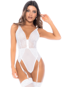 Wit rompertje met geïntegreerde bretels - MAL8934WHT
