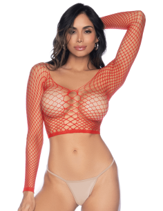 2 in 1 rood visnet topje of broek - MAL1120RED