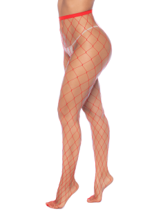 Rode netmaillot met wijde pijpen - MAL1106RED