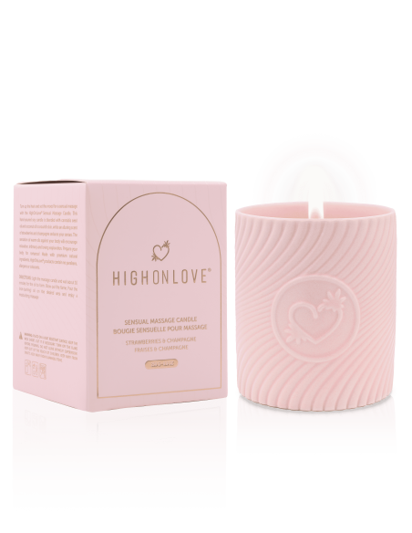 Bougie de massage Rose 220 ml - Fraises et champagne