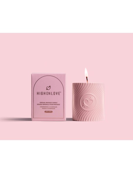 Bougie de massage Rose 220 ml - Fraises et champagne
