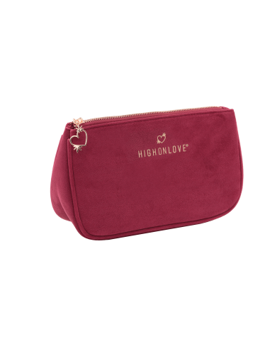 High On Love velvet clutch bag
