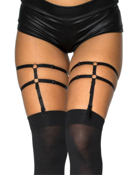 Shiny black garter belt