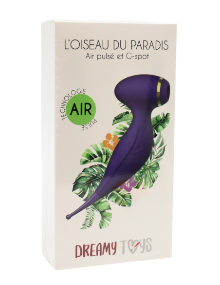 Oiseau du Paradis - Vibromasseur 2 en 1 avec vibration clitoridienne par membrane et embout stimulateur violet - CR-820PUR