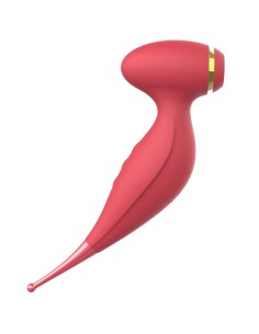 Bird of Paradise - 2 in 1 vibrator with clitoral vibration by membrane and red stimulator tip - CR-820RED