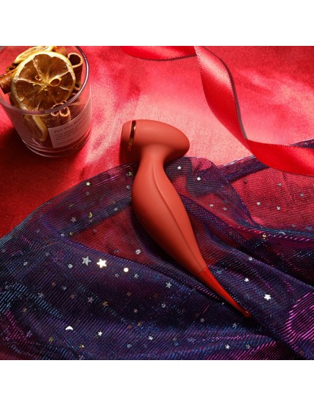 Bird of Paradise - 2 in 1 vibrator met clitorale vibratie door membraan en rode stimulatortip - CR-820RED