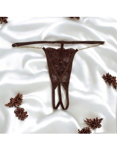 String dentelle marron ouvert
