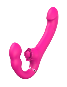 ROSEA Strap-on Triple Action Remote Vibrator - SAV190
