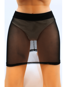 Jupe noire en résille transparente Maya - LSN1