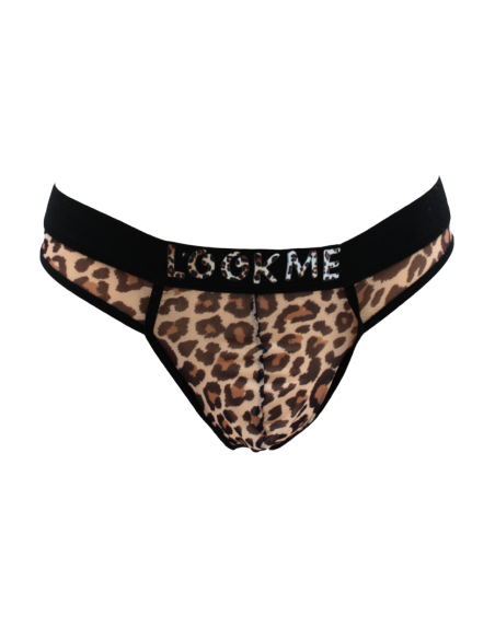 Tanga de rejilla con estampado de leopardo - LM2501-57LEO