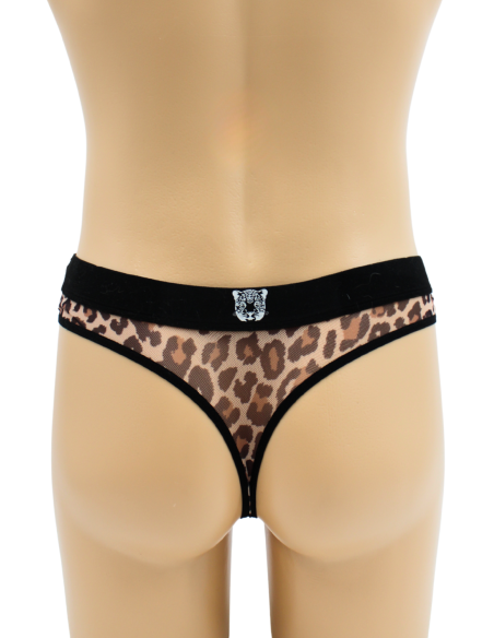 Tanga de rejilla con estampado de leopardo - LM2501-57LEO