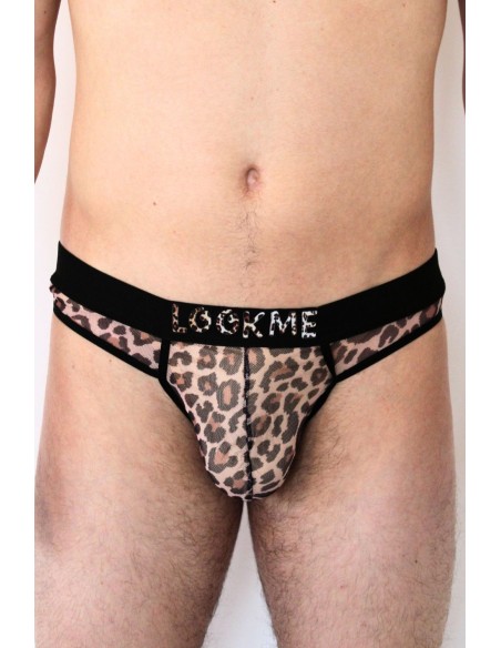 Tanga de rejilla con estampado de leopardo - LM2501-57LEO