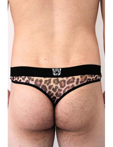 Tanga de rejilla con estampado de leopardo - LM2501-57LEO