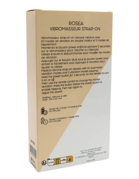Vibromasseur ROSEA Strap-on Triple Action Télécommandé