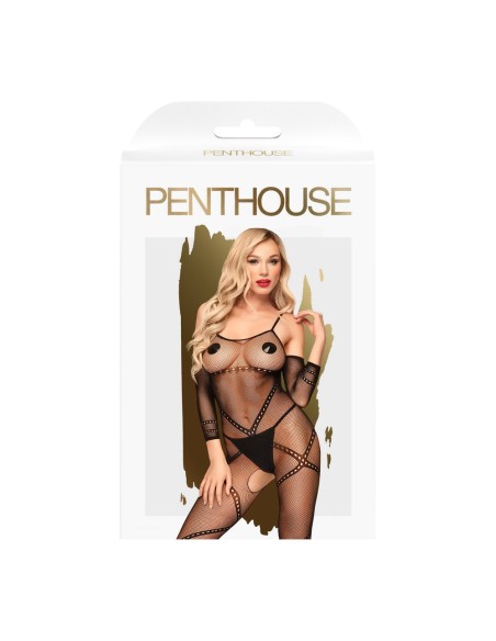 Bodystocking negro con entrepierna abierta Under Arrest - PH0037BLK