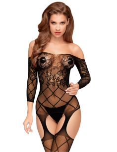 Zwarte eersteklas bodystocking - PH0041BLK