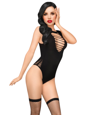 Black fancy bodysuit Hotter than hell - PH0100BLK