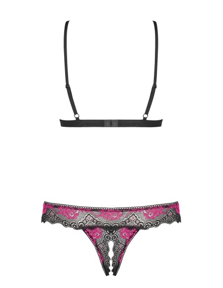 Tulia Ensemble ouvert 2 pcs - Noir et Fuchsia