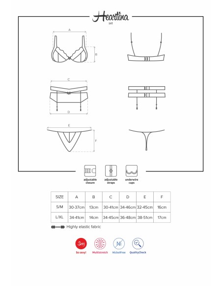 Heartina Set van 3 stuks - Rood