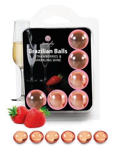 6 Brazilian Balls Strawberry and Champagne 3386-2