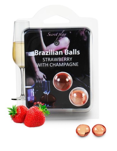 Dúo Bolas Brasileñas Fresa Champagne 3385-2