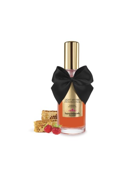 Warming kissable massage oil - Wild strawberry